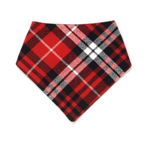 Flannel Dog Bandana with Snaps Red Plaid