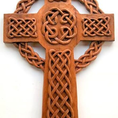 Celtic Cross Wood Carving Handmade Woodcarving 161 X 114 Etsy