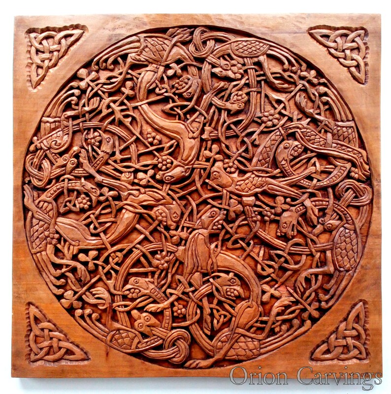 Celtic Wood Carving Handmade Woodcarving Plate 14 From the Etsy