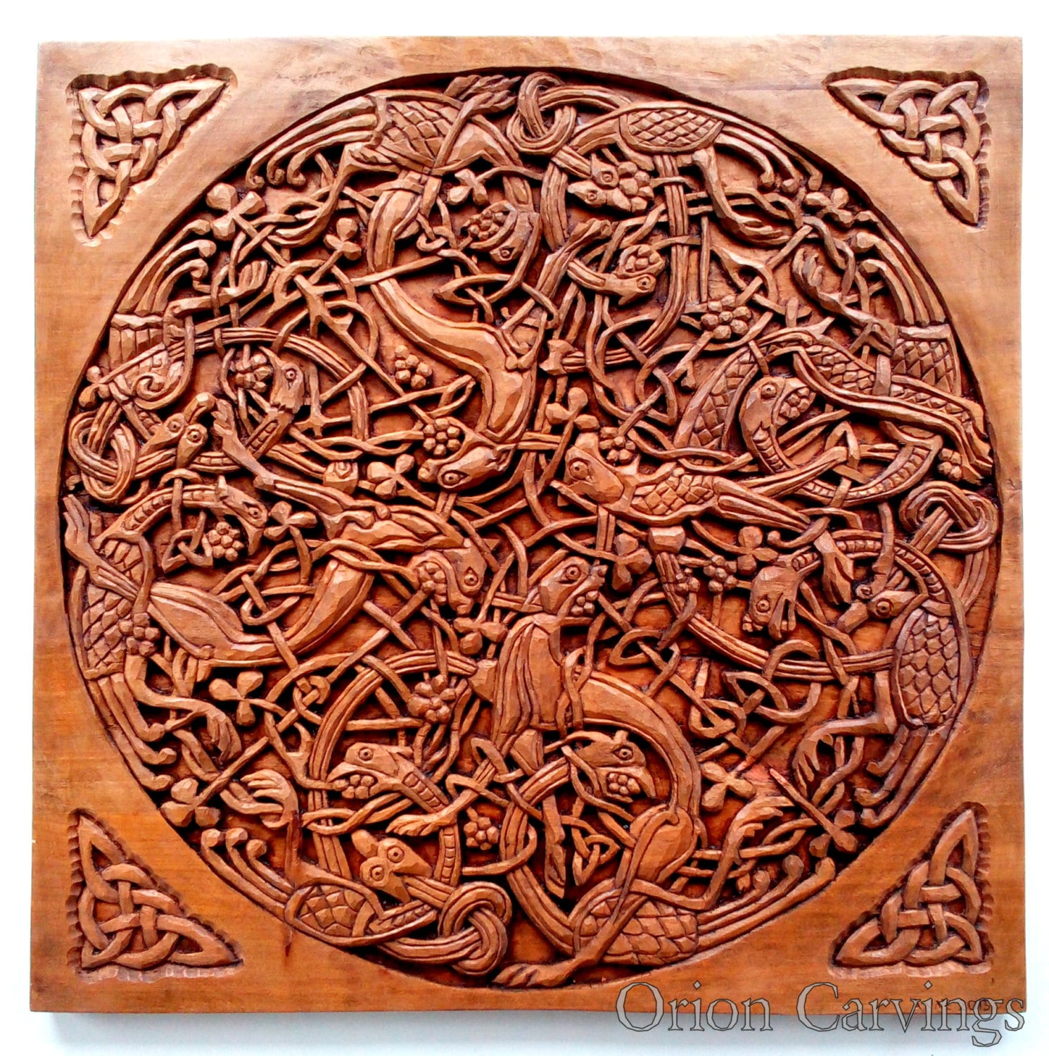 Celtic Wood Carving Handmade Woodcarving Plate 14 From the Etsy Canada