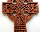 Celtic Cross Wood carving, Handmade Woodcarving, 16,1 x 11,4 in.
