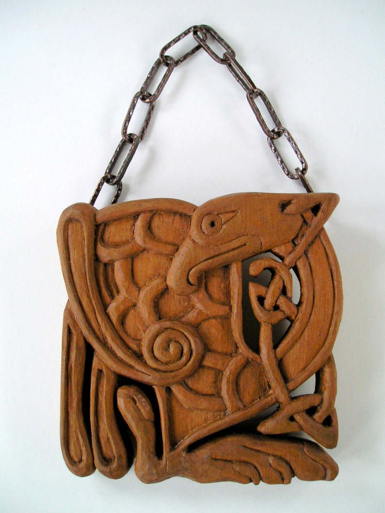 Celtic Bird Wood Carving Handmade Woodcarving 59 X 59 In. Etsy