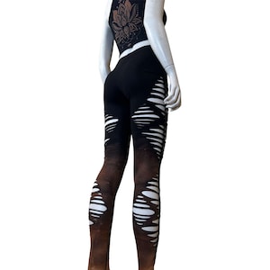 Burning Ember Leggings Yoga Leggings Slit Weave Braided Pants Sexy Leggings Pixie Leggings Burner Fashion Flow Pants gothic fit bleach dyed