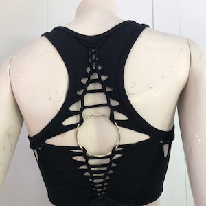 Crop Tank Slit Weave Crop Top Sexy shirt braided shirts on sale boho festival clothes yoga top sexy bralette unique crop top burning man top