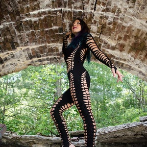 Cat suit unitard long sleeve bodysuit burning man sexy bodysuit leotard braided cyber sale cutout bodysuit Tribal Dance Clothes Yoga dance