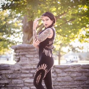 Bodysuit Black Catsuit bodysuit Slit Weave Cut Out Cat Suit witch Tribal bodysuit cut out bodysuit Witch Outfit Braided Yoga Leotard  sexy