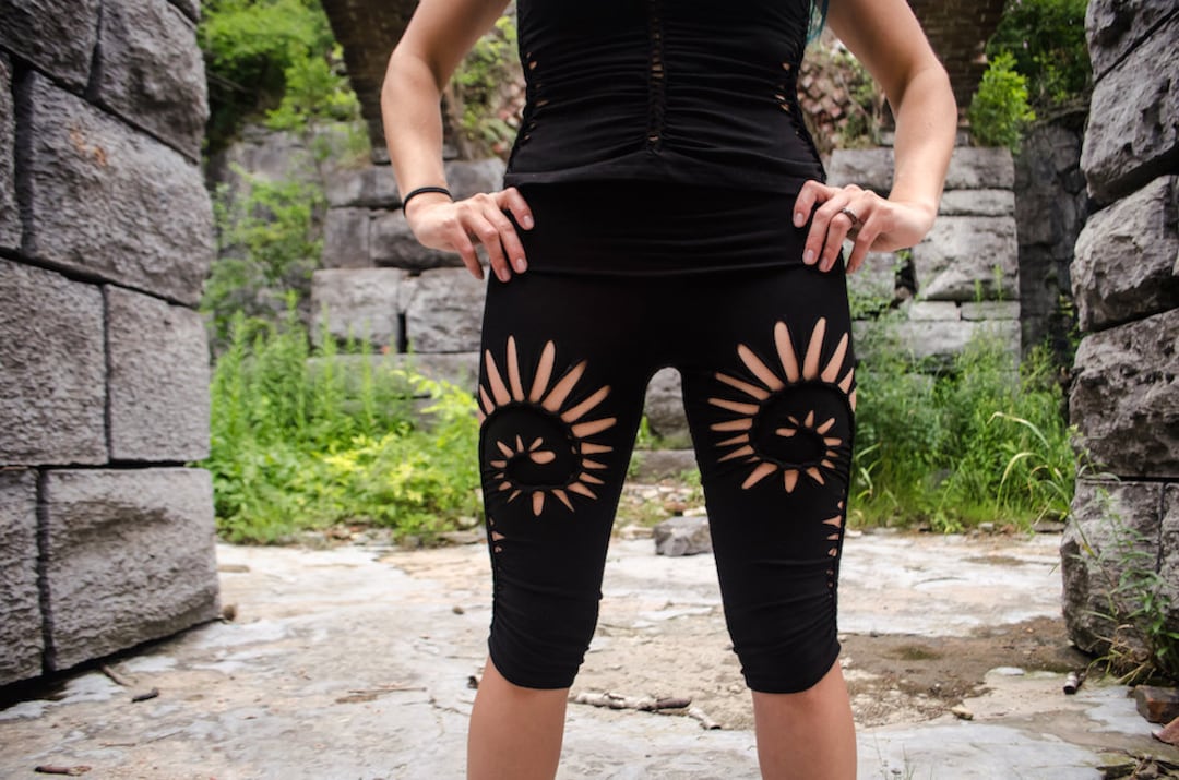 Capri Pants Slitweave Cropped Leggings for Yoga Festival Leggings