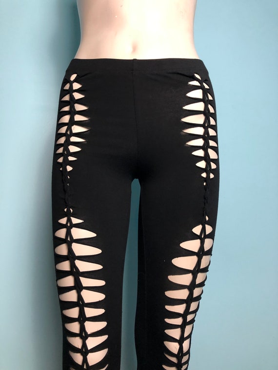 Leggings Yoga Leggings Cool Leggings Slitweave Cut up Leggings Gift for  Girlfriend Sexy Leggings Post Apocalyptic Pants Cyber Monday Sale -   Sweden