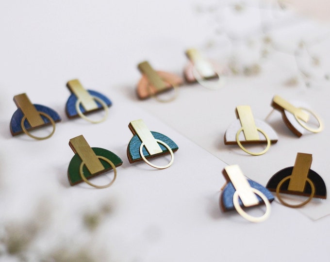 Minimalist earrings, Geometric earrings, Geometric studs, Modern earrings, Geometric, Modern, Minimalist, Geometric stud earrings