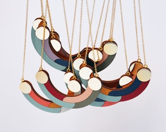 Statement necklace, Bold necklace available in different colors, Geometric necklace, Gift for her, Bridesmaid gifts