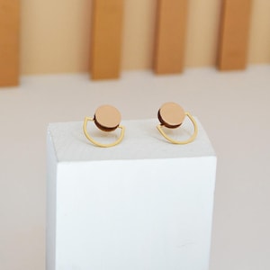 Lovely Geometric Small Studs Circle small studs Arch small studs Everyday Earrings Tiny Studs image 1