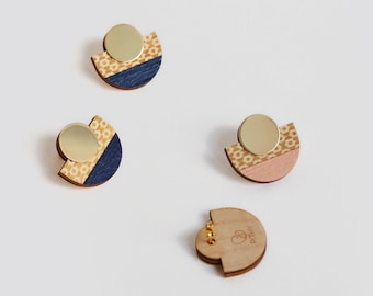 Pattern stud earrings, Geometric stud earrings, Geometric studs, Modern earrings, Art deco, Boho earrings