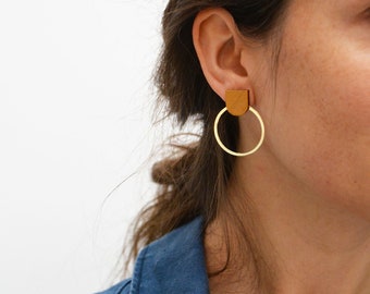 Minimal Geometric Stud Earrings - Modern Gift for Design Lovers - Geometric earrings - Stylish Gift for Designers