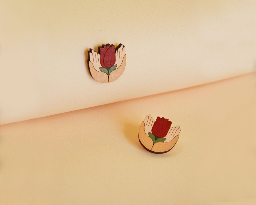 Rose Pin, Red Rose, Rose Gift, Flower Lover Pin, Rose Brooch Pin, Rose ...