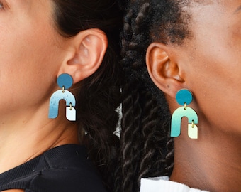 Modern dangle Earrings, Aurora Statement Earrings, Lightweight Jewelry, One of a kind earrings