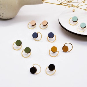 Lovely Geometric Small Studs Circle small studs Arch small studs Everyday Earrings Tiny Studs image 2