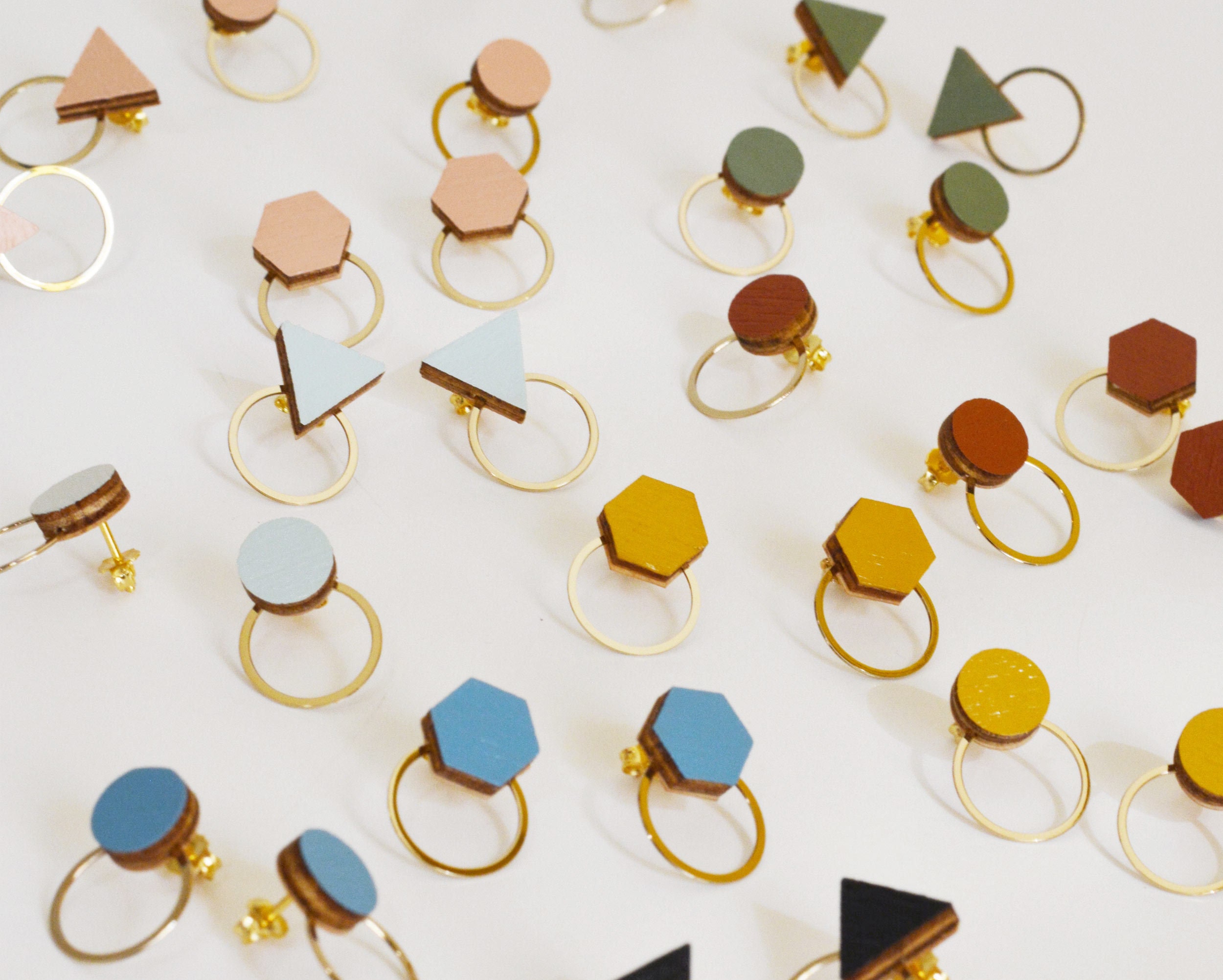 Orecchino a cerchio con punteruolo geometrico per donna Trendy Punk Hiphop rivetto gioielli gotici accessori Pendientes  36