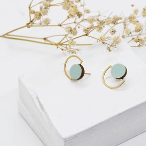 Lovely Geometric Small Studs Circle small studs Arch small studs Everyday Earrings Tiny Studs image 5