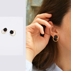 Lovely Geometric Small Studs Circle small studs Arch small studs Everyday Earrings Tiny Studs image 3