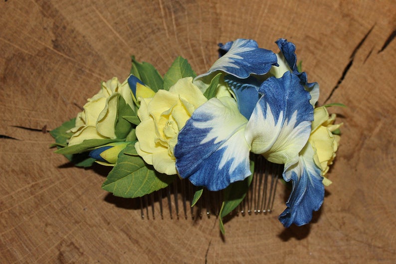 Wedding Flower Accessory Decorative Comb Bridal Floral Comb Wedding Lifelike Flower Comb Wedding Hair Accessory Bridesmaids Floral Hair Comb