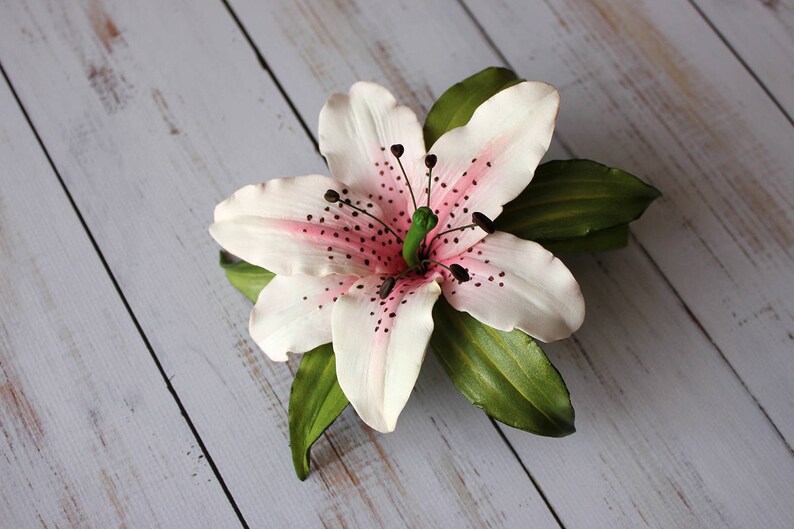 Bridal Lily Hair Clip Romantic Hair Flower Wedding White Etsy