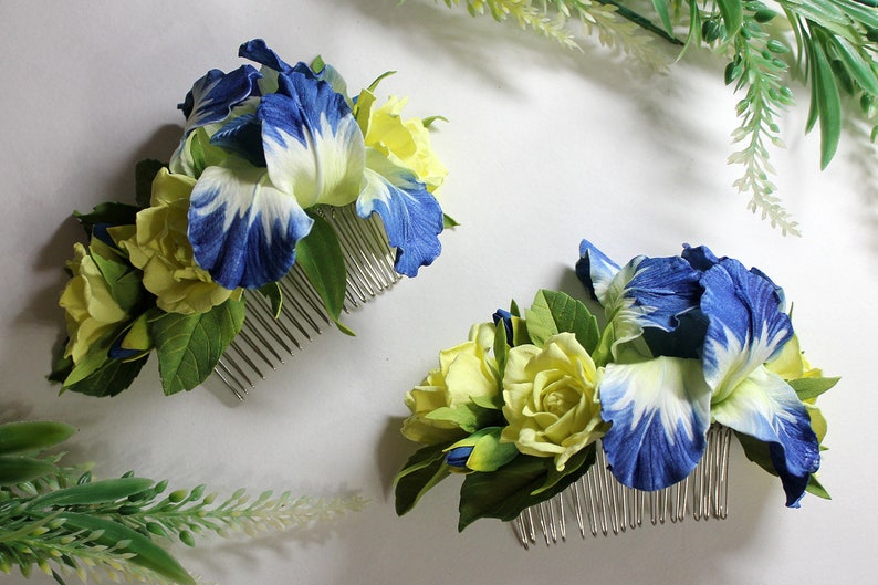 Wedding Flower Accessory Decorative Comb Bridal Floral Comb Wedding Lifelike Flower Comb Wedding Hair Accessory Bridesmaids Floral Hair Comb
