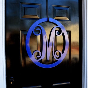 Metal Monogram Letter, Monogram Wreath, Door Hanger Monogram, Metal Monogram Letter, Oval Monogramed Wreath, Wall Art