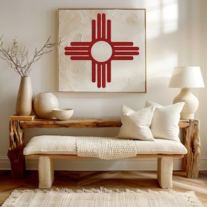 Zia Sun Metal Wall Art, Southwestern Metal Art, New Mexico Sign, Southwestern Decor, Zia Sun Symbol