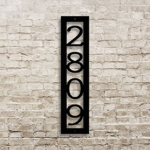 Custom Address Marker - Vertical House Number - Metal Address Sign