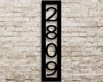 Custom Address Marker - Vertical House Number - Metal Address Sign