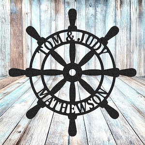 Captains Wheel, Personalized Sign, Door Wreath