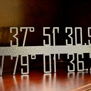 Letrero de coordenadas - Coordenadas personalizadas - Letrero de metal