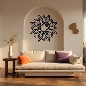 MANDALA METAL ART | Solar Flare Mandala | Aesthetic Wall Hanging | Mandala Flower