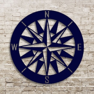 Nautical Compass - Metal Wall Art - Compass Rose V3