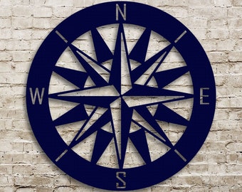 Nautical Compass - Metal Wall Art - Compass Rose V3