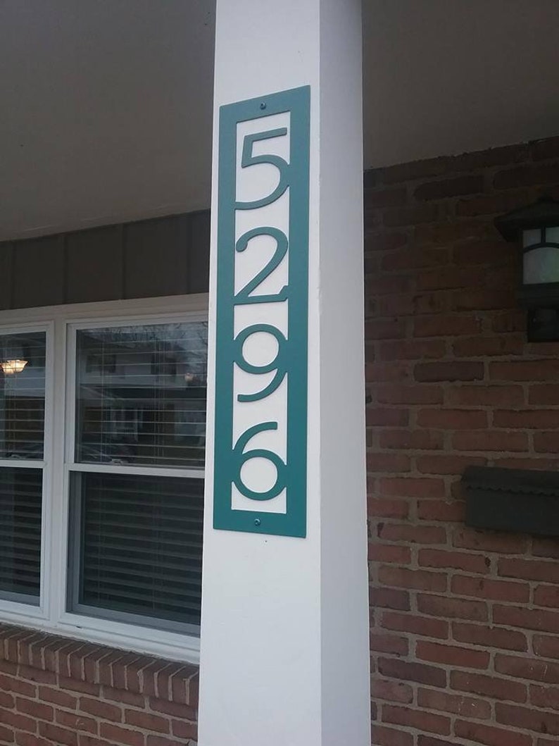 Custom Address Marker - Vertical House Number - Metal Address Sign 