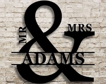 Mr & Mrs Sign, Personalized Sign, Wedding Gift