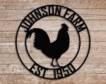 Rooster Farm Theme Sign Wall Art