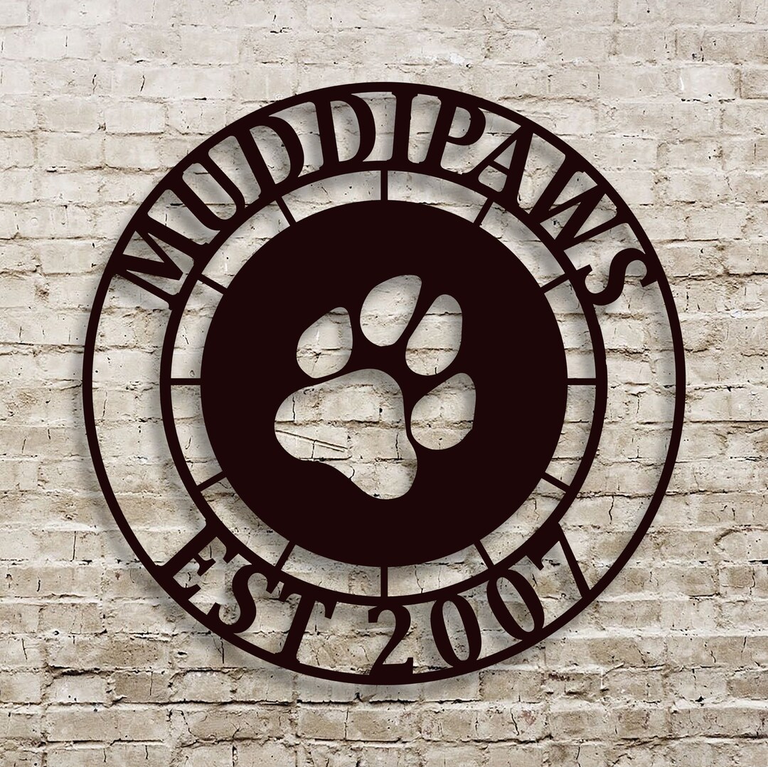 Dog Paw Door Wreath Pet Door Hanger Sign Etsy