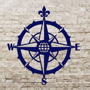 Reich verzierte Windrose, mit einer Fleur-de-Lis als Nordmarke