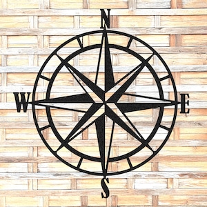 Compass Rose Metal Wall Art | Nautical Compass| Nautical Wall Art | Compass Rose Metal Wall Art | Outdoor Metal Art | Compass Wall Decor