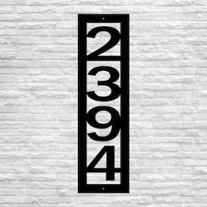 Custom Gothic Style Address Marker - Vertical House Number - Metal Address Sign
