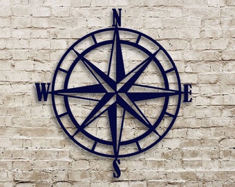 Nautical Compass Rose Metal Wall Art