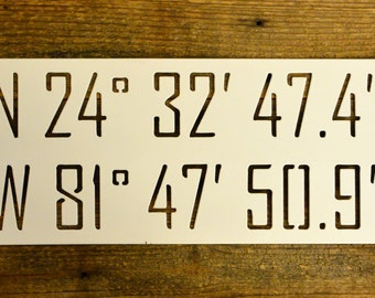 Coordinates Sign - Custom Coordinates - Metal Sign