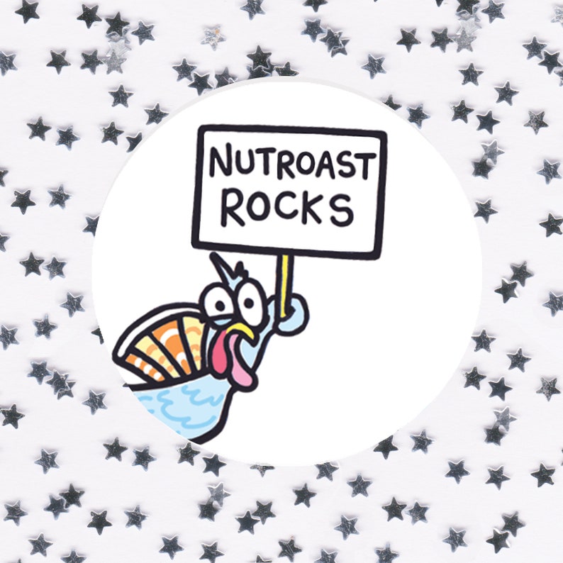 Funny Christmas Badge Vegan Xmas Gift Nut roast Rocks image 1