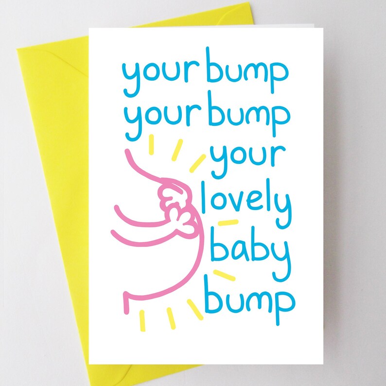 Funny Pregnancy Card Expecting Card Baby Bump Card Pregnant Etsy