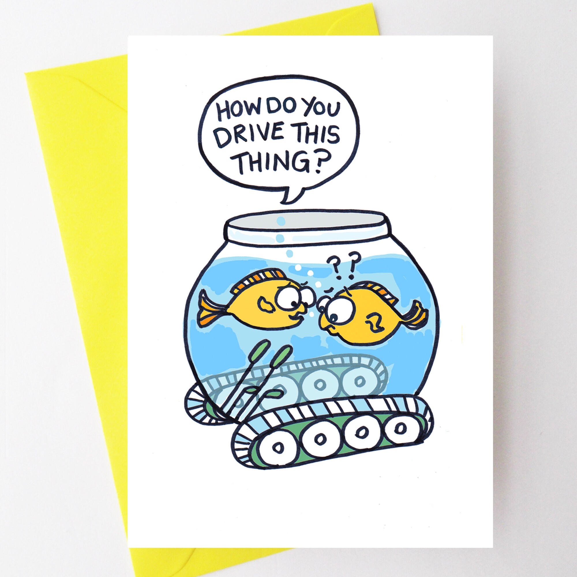 Funny Fish Card Joke Card Two Fish in A Tank Etsy