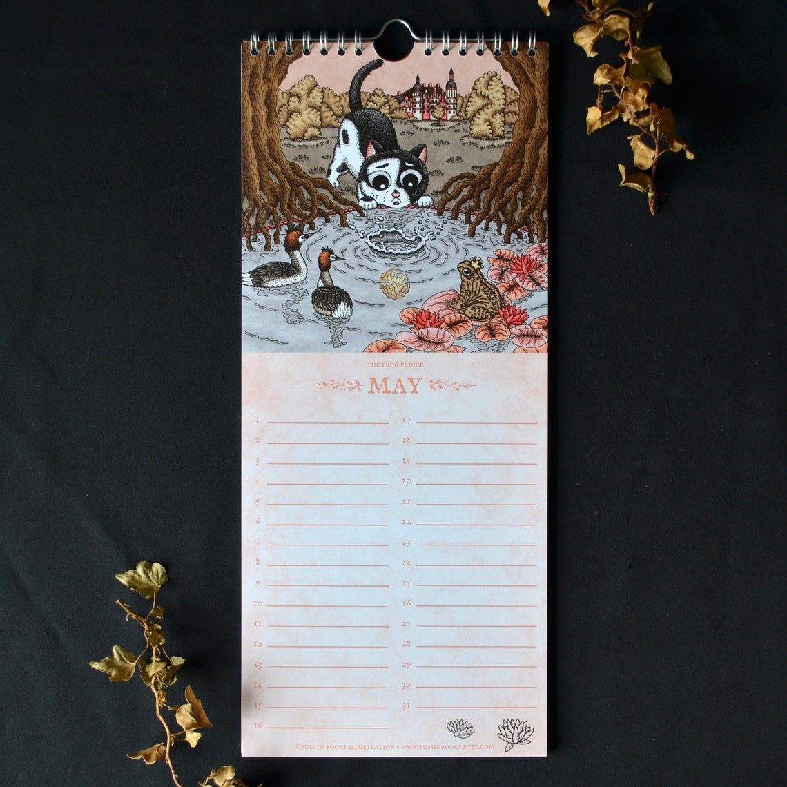 Cat Tales Calendar Birthday Calendar Perpetual Calendar Etsy