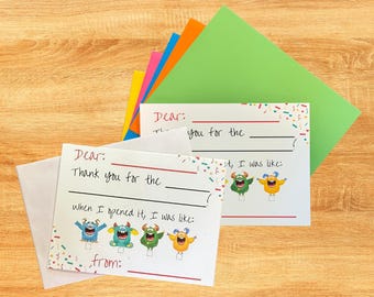 Kids Fill in the Blank Thank You Cards