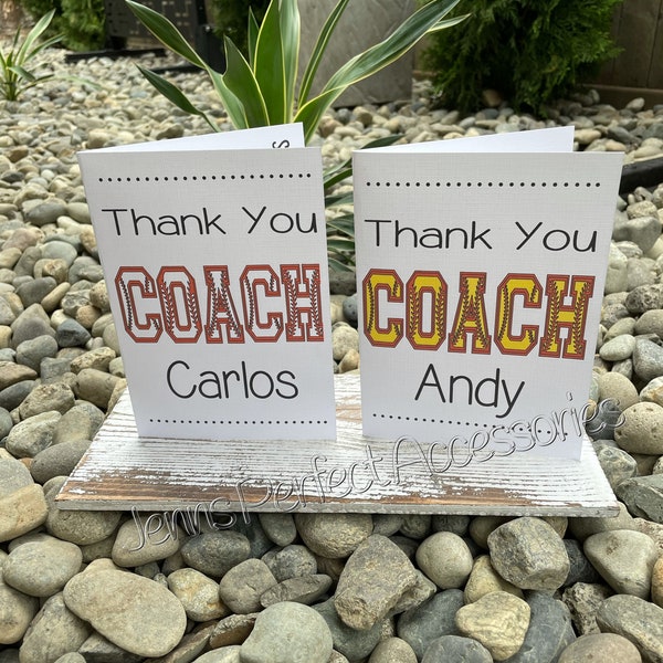 Personalized Thank you Coach Card, Softball Coach Card, Baseball Coach Card, Thanks Coach Card